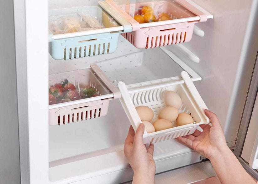 Stretchable Fridge Organizer Basket – Adjustable Space-Saving Storage Box